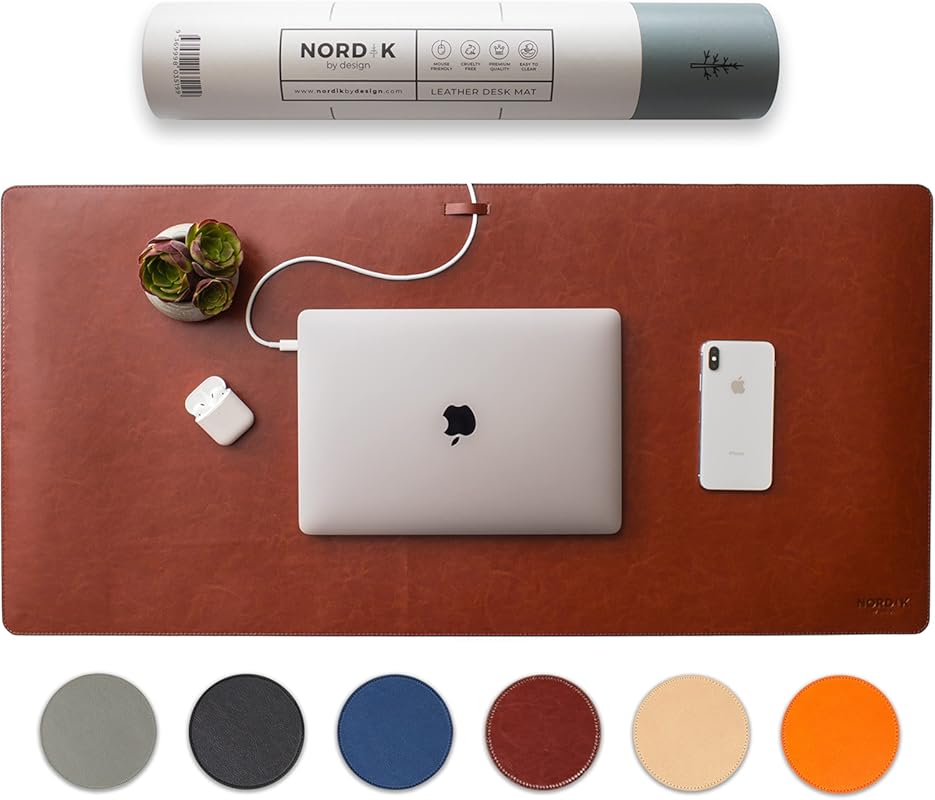 Nordik Whiskey Brown Vegan Leather Desk Mat