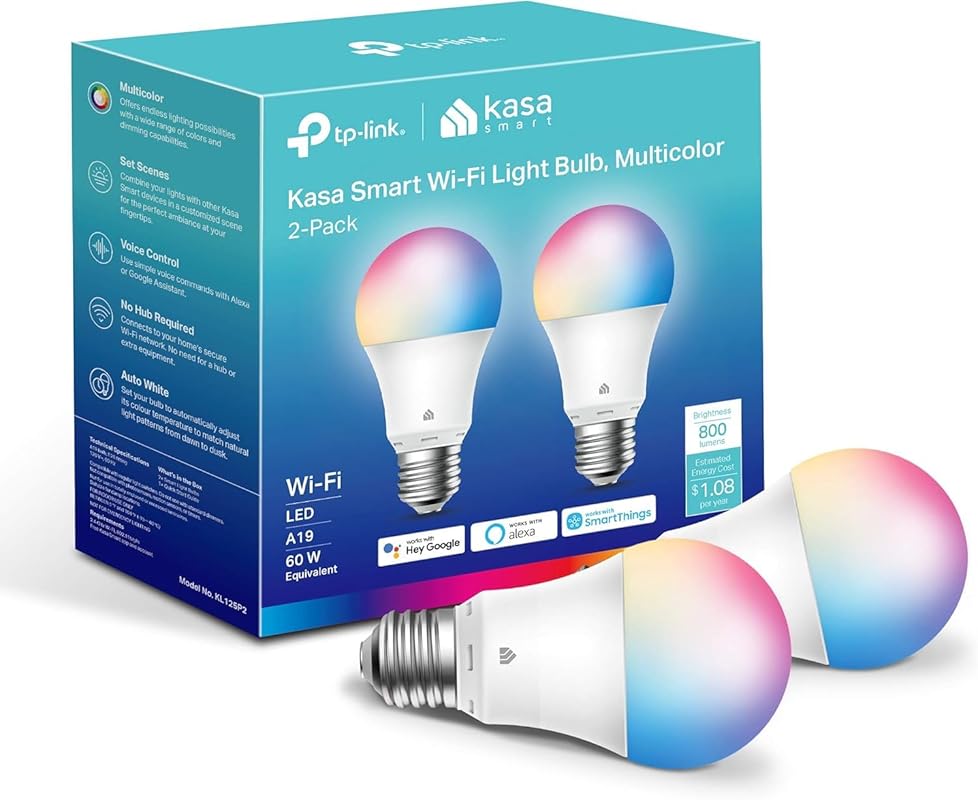 Kasa Dimmable Smart WiFi Bulbs with Full Color Changing compatibility 
