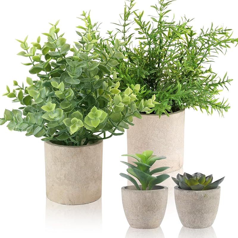 Four Pack Small Artificial Eucalyptus and Rosemary