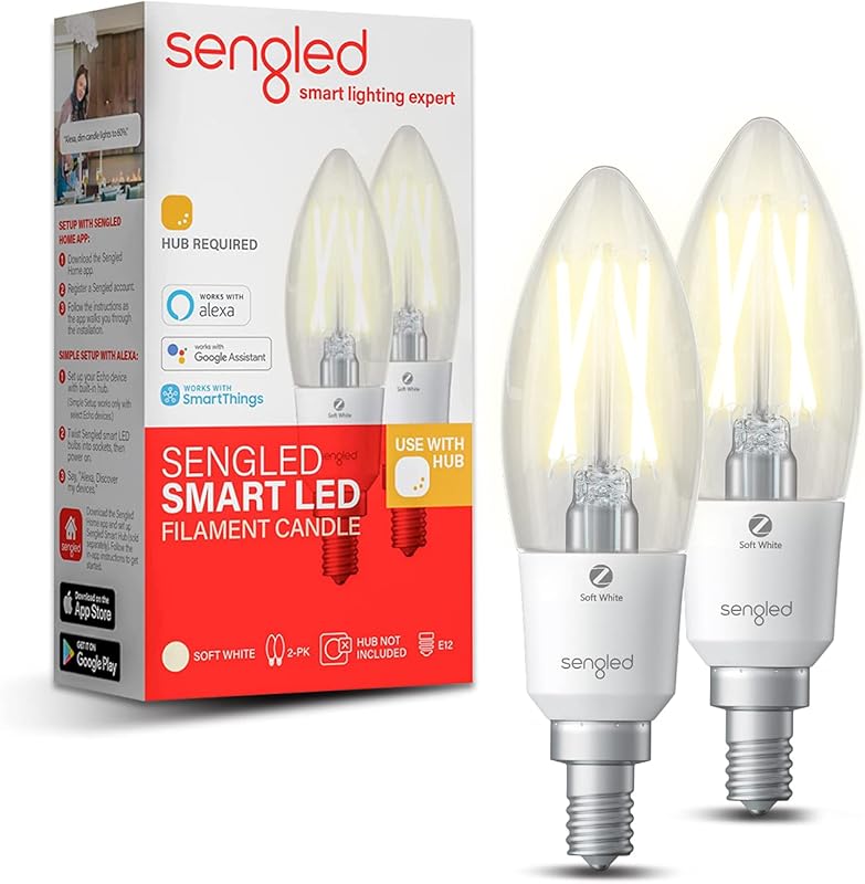 Sengled Zigbee Smart Candelabra B11 Light Bulbs Soft White 40W Equival