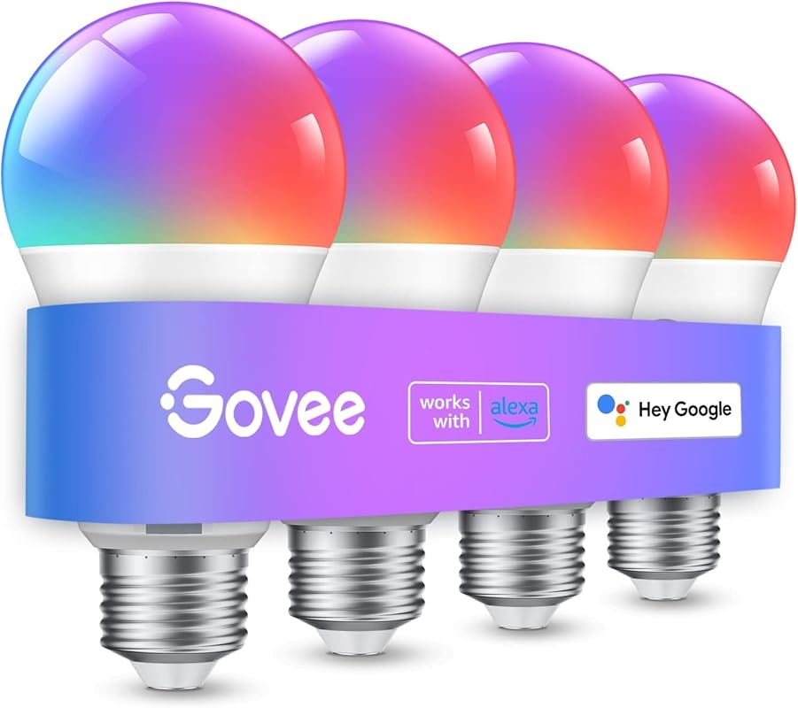 Govee Smart Color Changing LED Garage Light Bulb 4-Pack Compatible wit