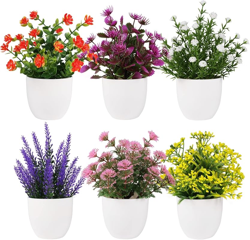 Small Colorful Artificial Potted Flowers