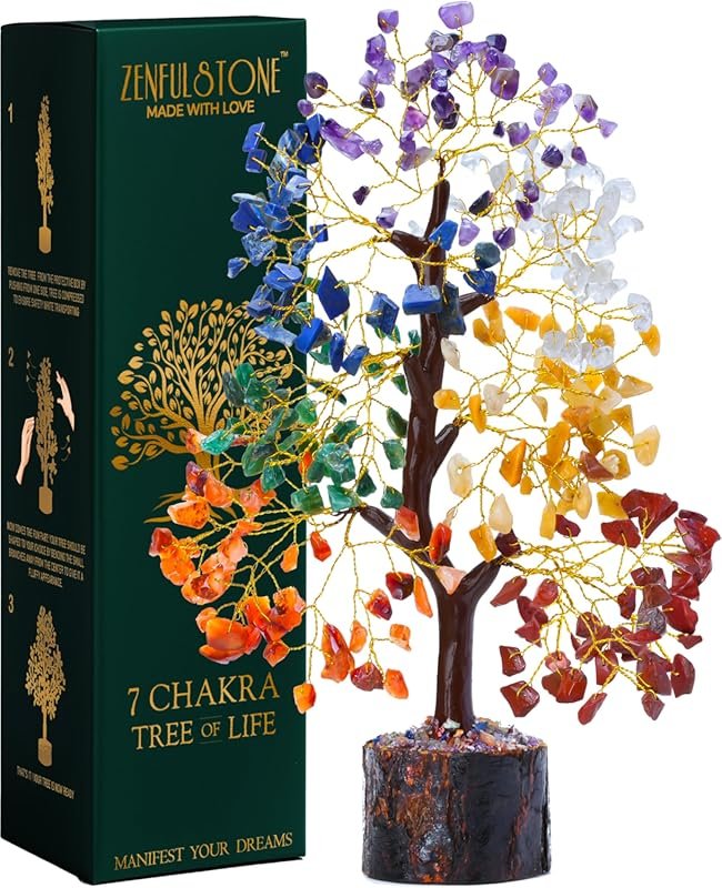 Handmade Seven Chakra Crystal Tree