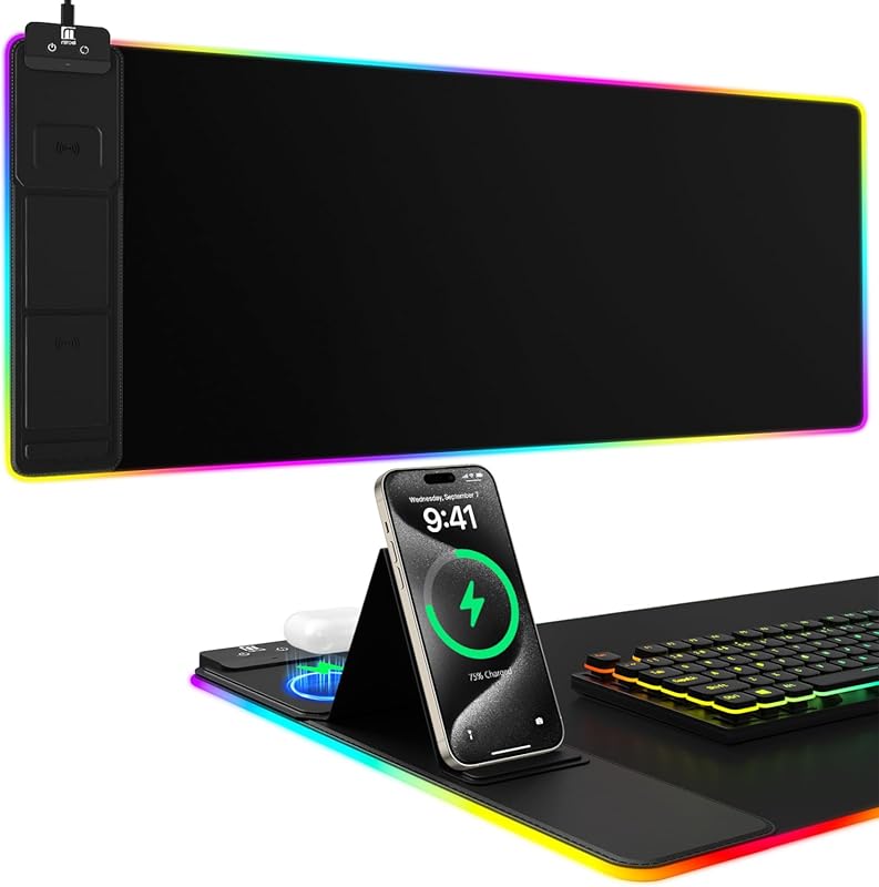 RGB Wireless Charging Desk Mat