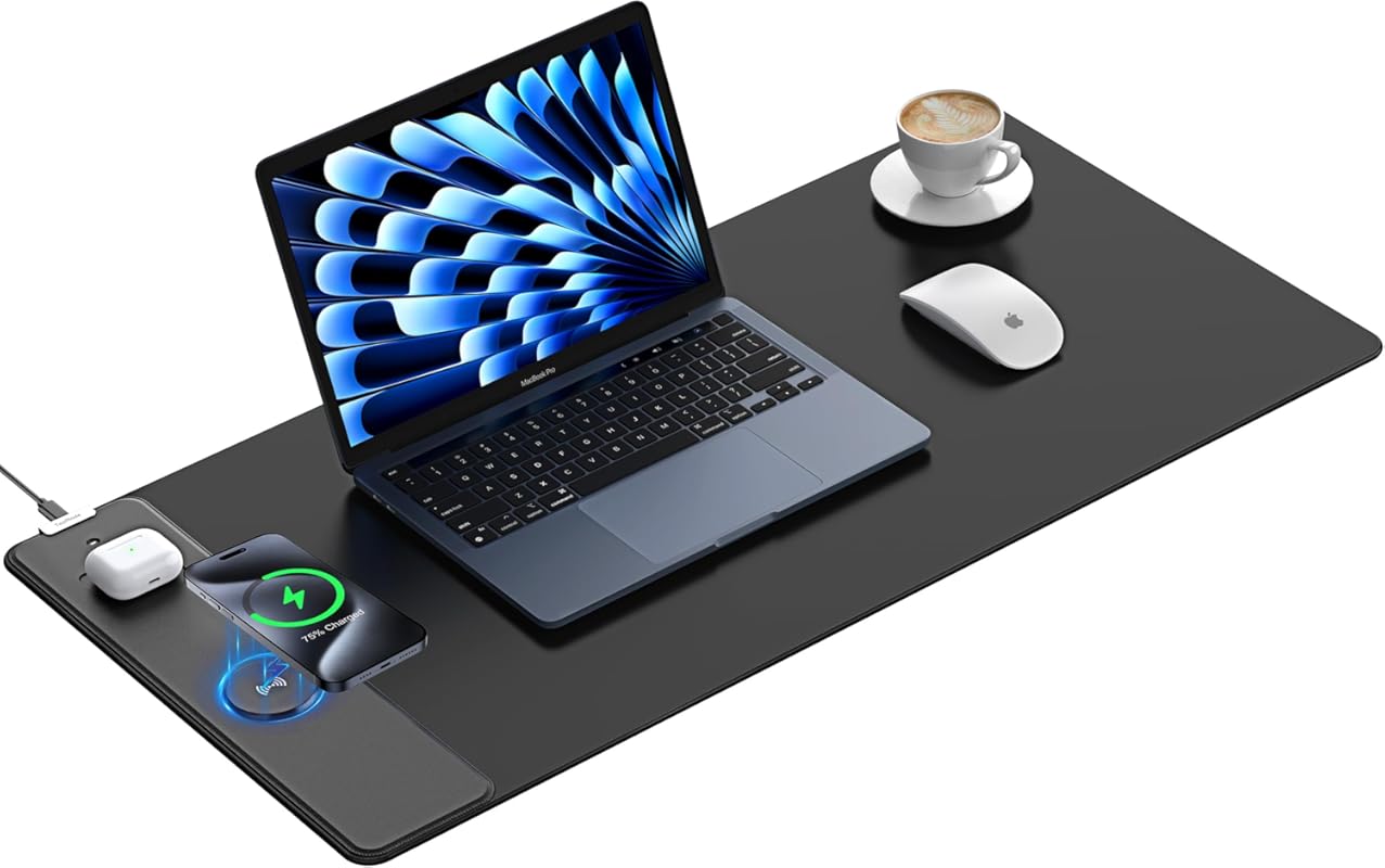 Large Waterproof Wireless Charging Desk Mat