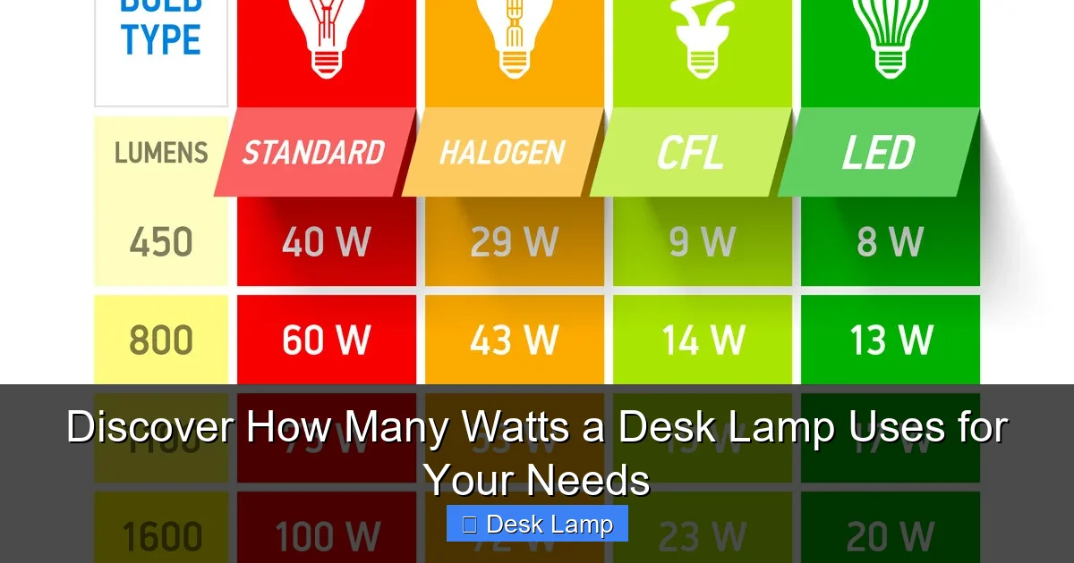 Discover How Many Watts a Desk Lamp Uses for Your Needs