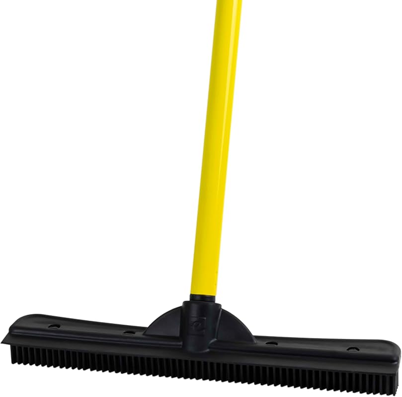 FURemover rubber pet hair broom with squeegee and telescopic handle fo