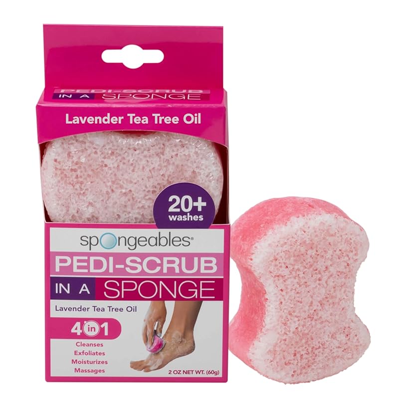 Sponge Foot Scrub Brush for Exfoliating Feet and Removing Dead Skin in
