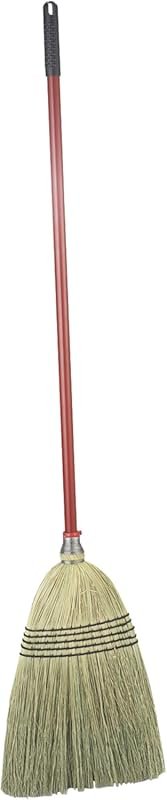 Libman Big Corn Broom with 100% Natural Broomcorn Fiber and Wide Sweep