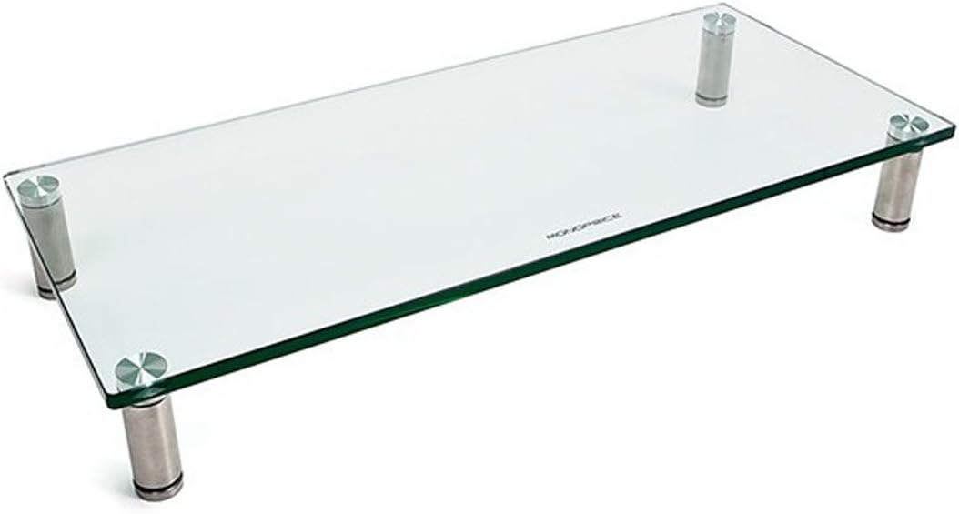 Monoprice Clear Multimedia Desktop Monitor Stand 22 x 9.5-inch with He