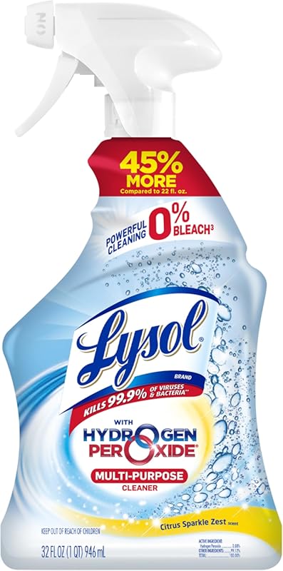 Lysol Cleaner Hydrogen Peroxide Multi-Purpose Cleaner Spray, Citrus, 3