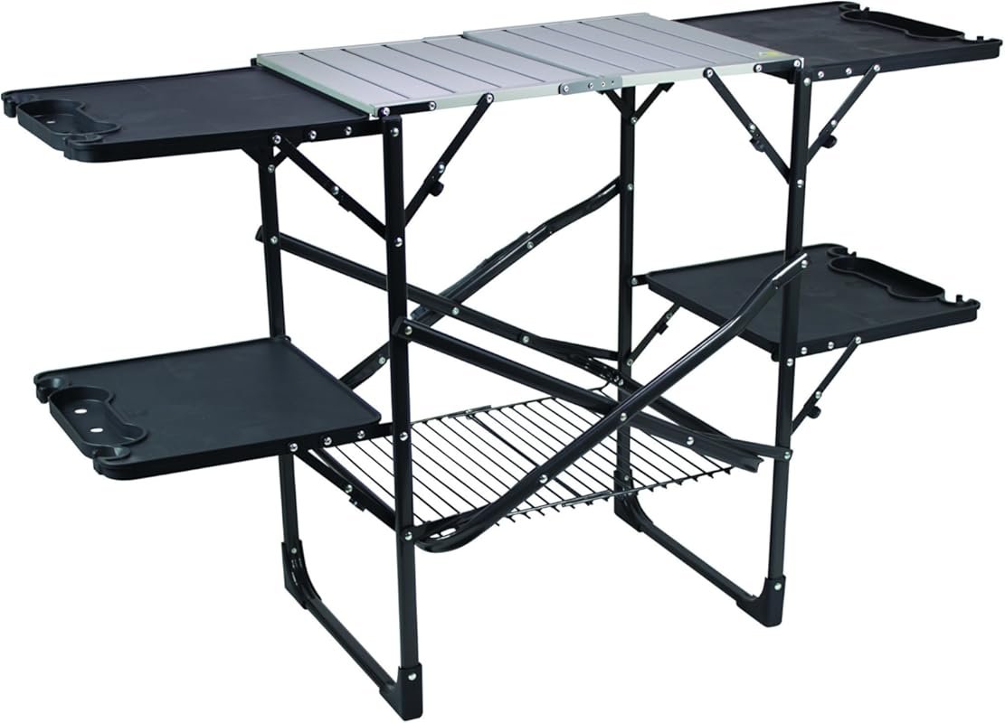 GCI OUTDOOR Slim-Fold Cook Station - Portable Folding Kitchen Table wi