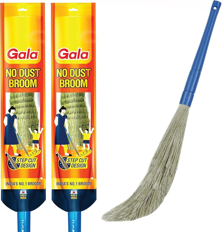 Gala No Dust Floor Broom, Low-Dust Sweeping for Home Floors, Pack of 2