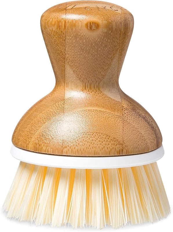 Full Circle Bubble Up Bamboo Dish Scrub Brush with Built-In Soap Dish