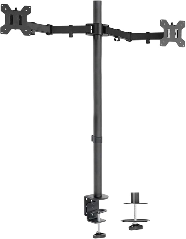 VIVO dual monitor stand up desk mount extra tall 39-inch pole adjustab