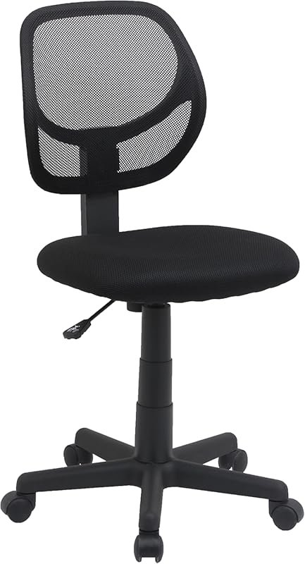 Amazon Basics Rolling Desk Chair, Adjustable, Low Back, Padded Seat, B