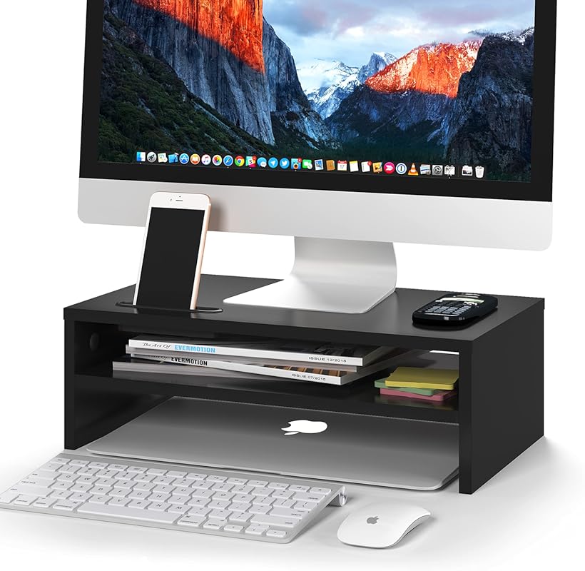 BONTEC Wooden Monitor Stand Riser