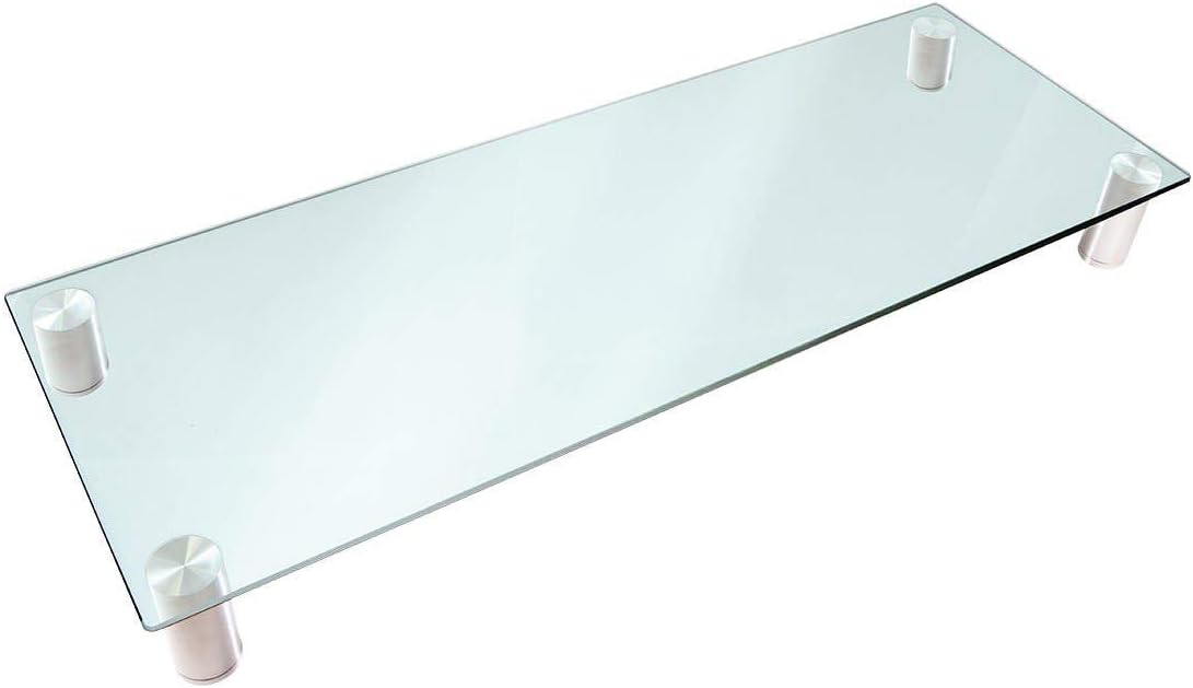 Monoprice Clear Glass Multimedia Monitor Riser 30.8 x 11 Inches Workst