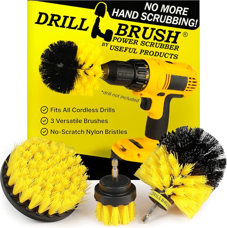 Drillbrush Drill Scrub Brush Attachment Kit for Tub, Tile, Shower, and