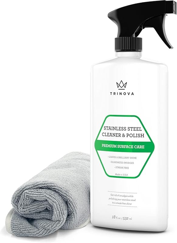 TriNova Premium Stainless Steel Cleaner and Polish for Commercial Refrigerators