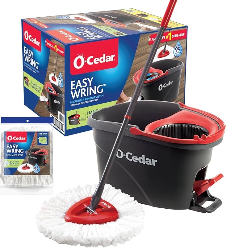 O-Cedar EasyWring Microfiber Spin Mop and Bucket Floor Cleaning System