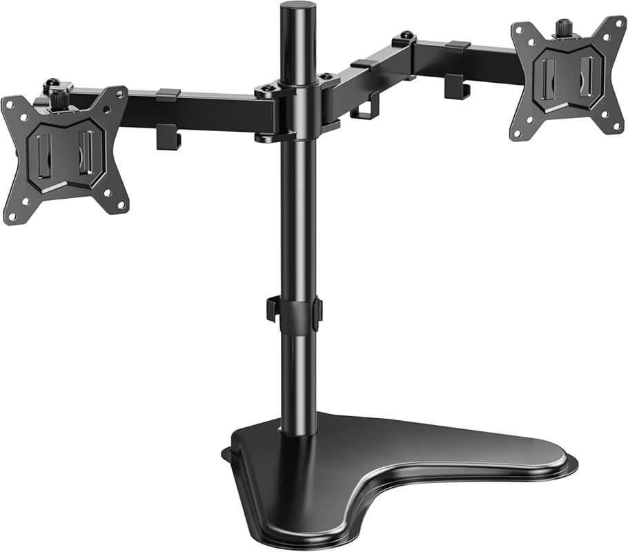 HUANUO 32 inch Dual Monitor Stand, Aluminum Freestanding Mount for Two