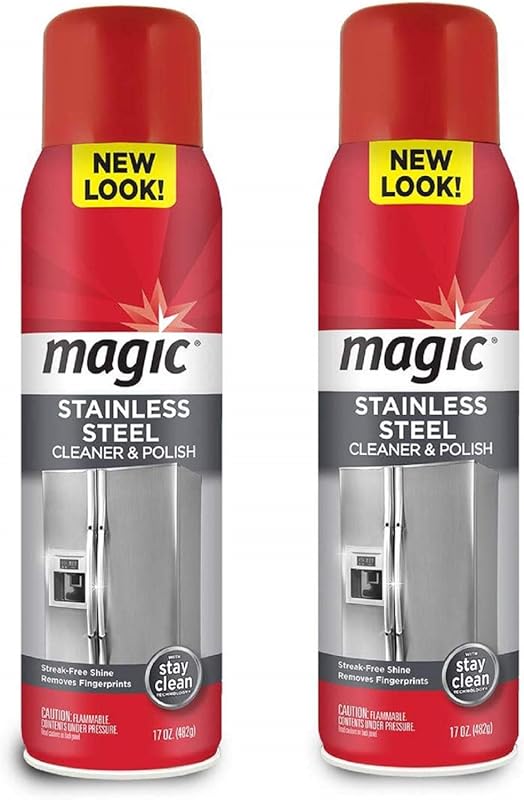 Magic Stainless Steel Cleaner Aerosol in 17-Ounce Two-Pack for Removin