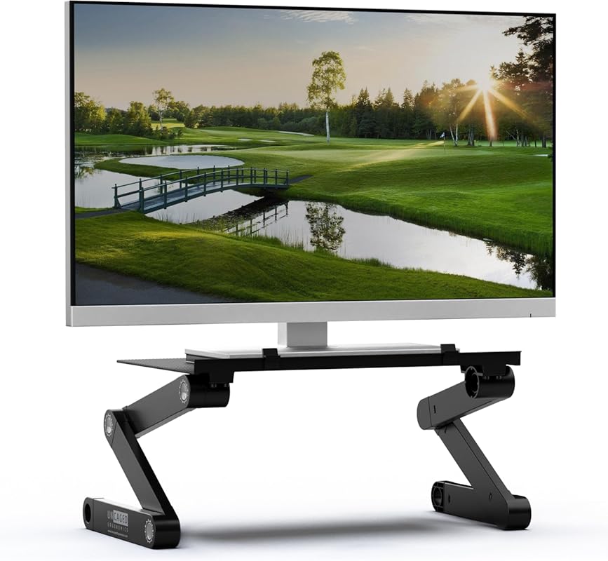 WorkEZ Monitor Stand, Single Mount Height Adjustable Monitor Riser for