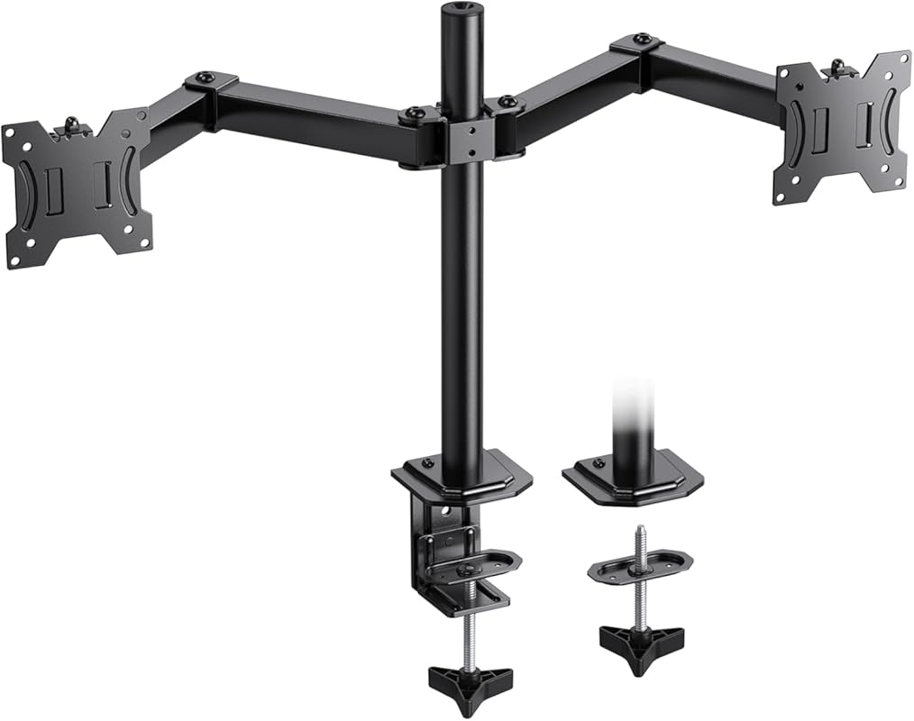 HUANUO heavy-duty dual monitor mount for two 30-inch monitors 22 lb pe
