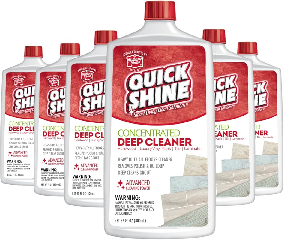 Quick Shine Multi Surface Deep Floor Cleaner and Wax Remover 27oz, 6Pk
