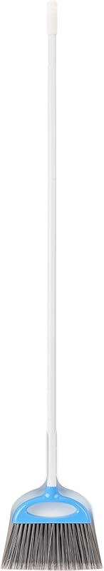 Amazon Basics broom and dustpan set with long handle, easy assembly, b