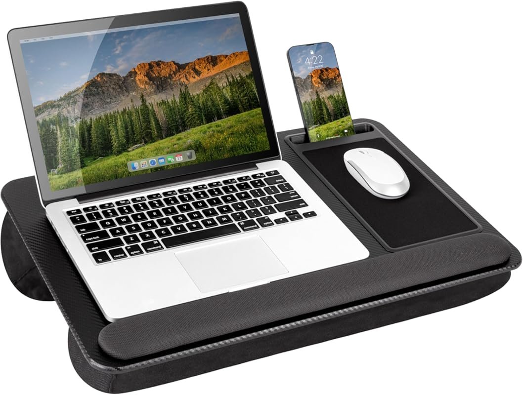 LAPGEAR Home Office Pro Lap Desk with Wrist Rest and Mouse Pad for Up