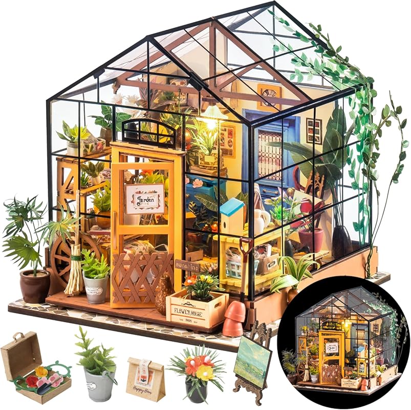 DIY Miniature Greenhouse Kit with Furniture for Adults - Tiny House Pr