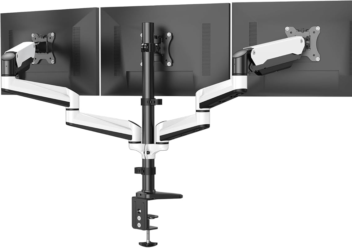 HUANUO Triple Monitor Stand - Full Motion Articulating Monitor Mount F