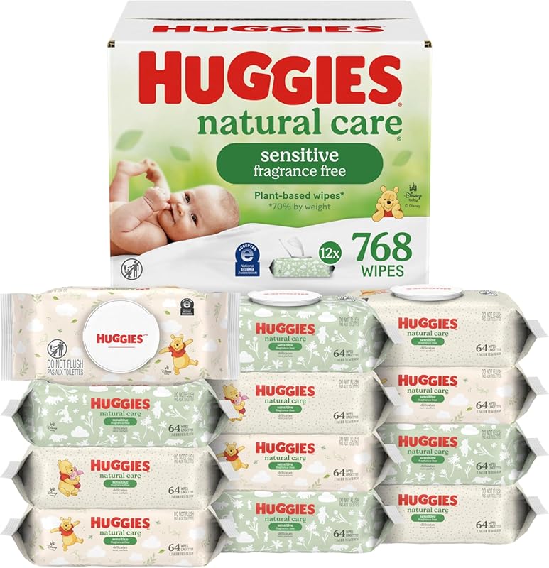 Huggies Natural Care Sensitive Baby Wipes, Unscented Hypoallergenic We