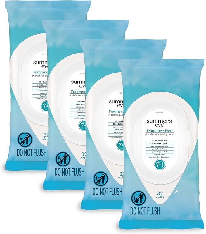 Summer's Eve Fragrance-Free Feminine Wipes, Gentle pH-Balanced Micella