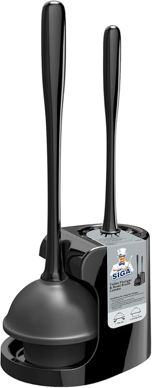 MR.SIGA toilet plunger and bowl brush combo set for efficient and comp