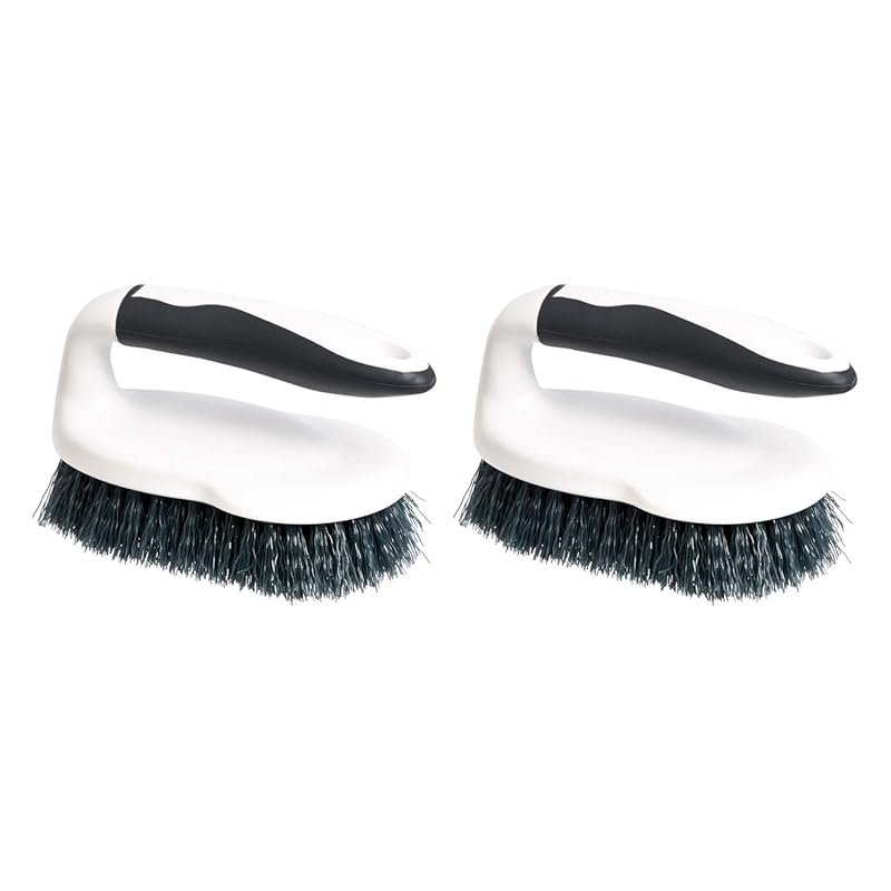 Amazon Basics All-Purpose Rectangular Scrub Brush, 2-Pack in White and