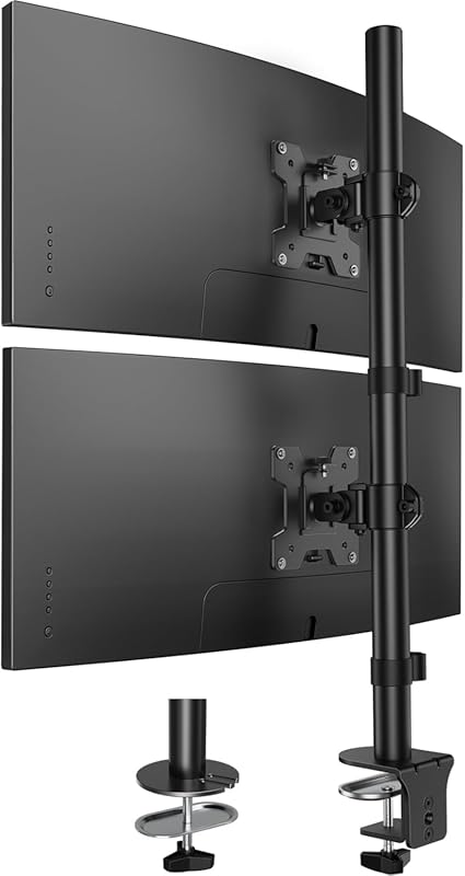 HUANUO vertical dual monitor mount for two 17–32 inch monitors, height