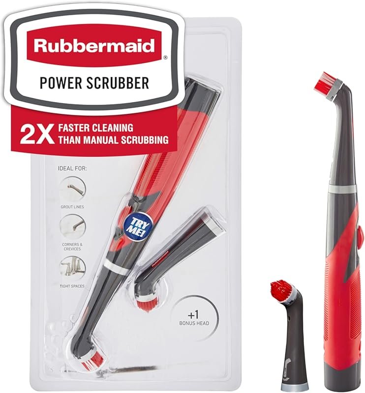 Rubbermaid Reveal Cordless Power Bathroom Scrub Brush with Grout Head 