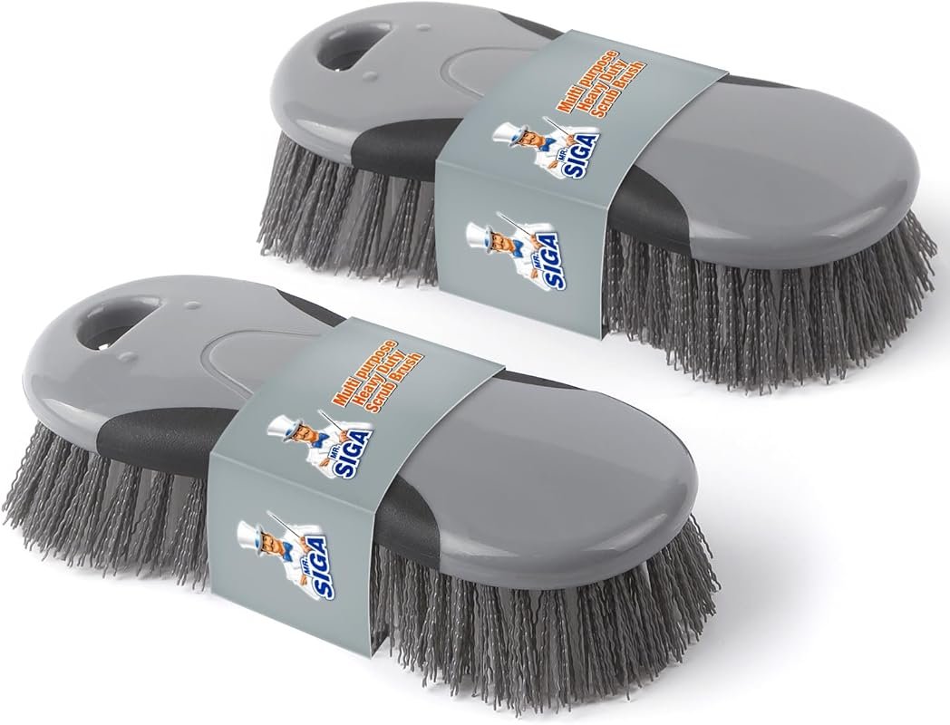 MR.SIGA Multi-Purpose Heavy Duty Scrub Brush - Pack of 2