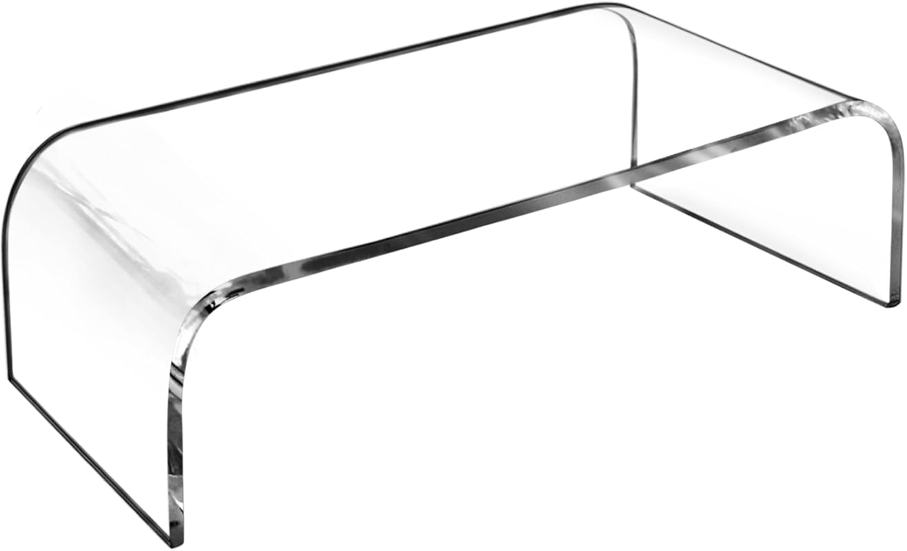 AMT clear acrylic monitor riser for laptop and PC, minimalist stand fo