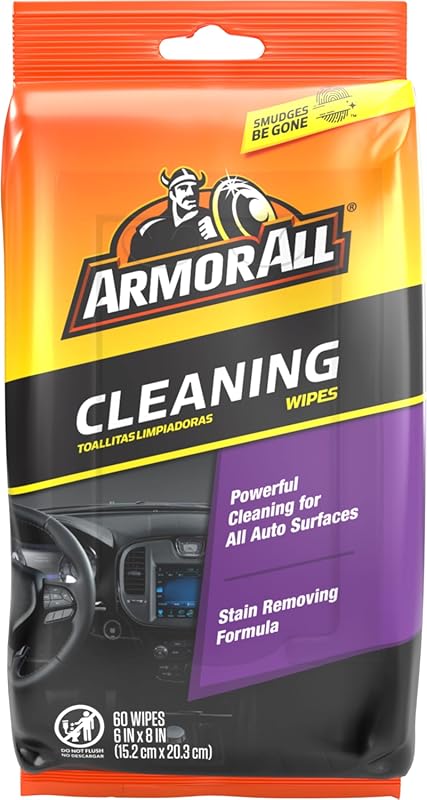 Armor All Interior Cleaner Wipes for Cars, Trucks and Motorcycles, 60