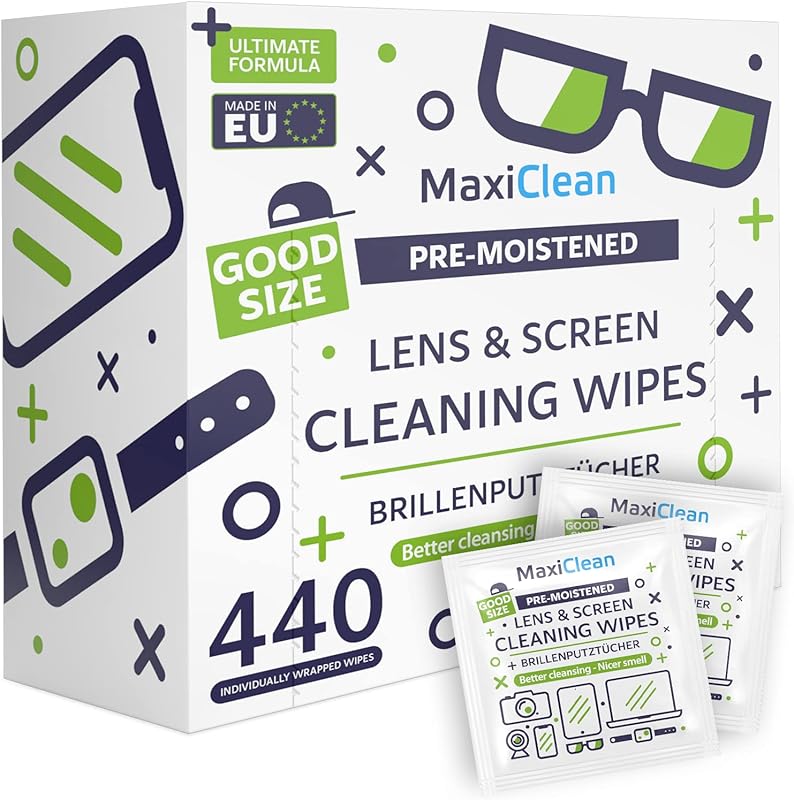 Lens Cleaning Wipes for Glasses, 440 Pack Pre-Moistened Individually W