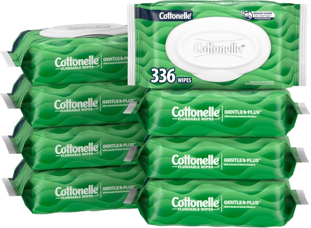 Cottonelle GentlePlus Flushable Wet Wipes with Aloe and Vitamin E for