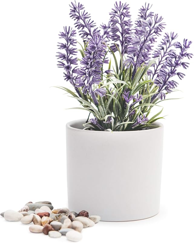 Kurrajong Farmhouse Fake Lavender Plant for Desk Decor | Artificial La