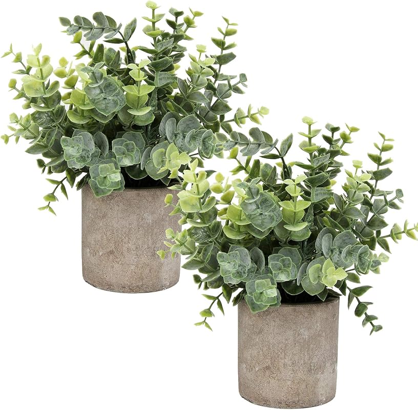 Flojery Mini Potted Plants Artificial Eucalyptus Boxwood Rosemary Faux