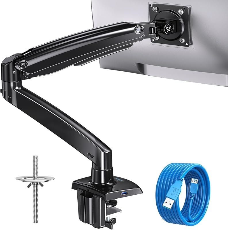 HUANUO heavy duty monitor arm for 49-inch ultrawide curved, adjustable