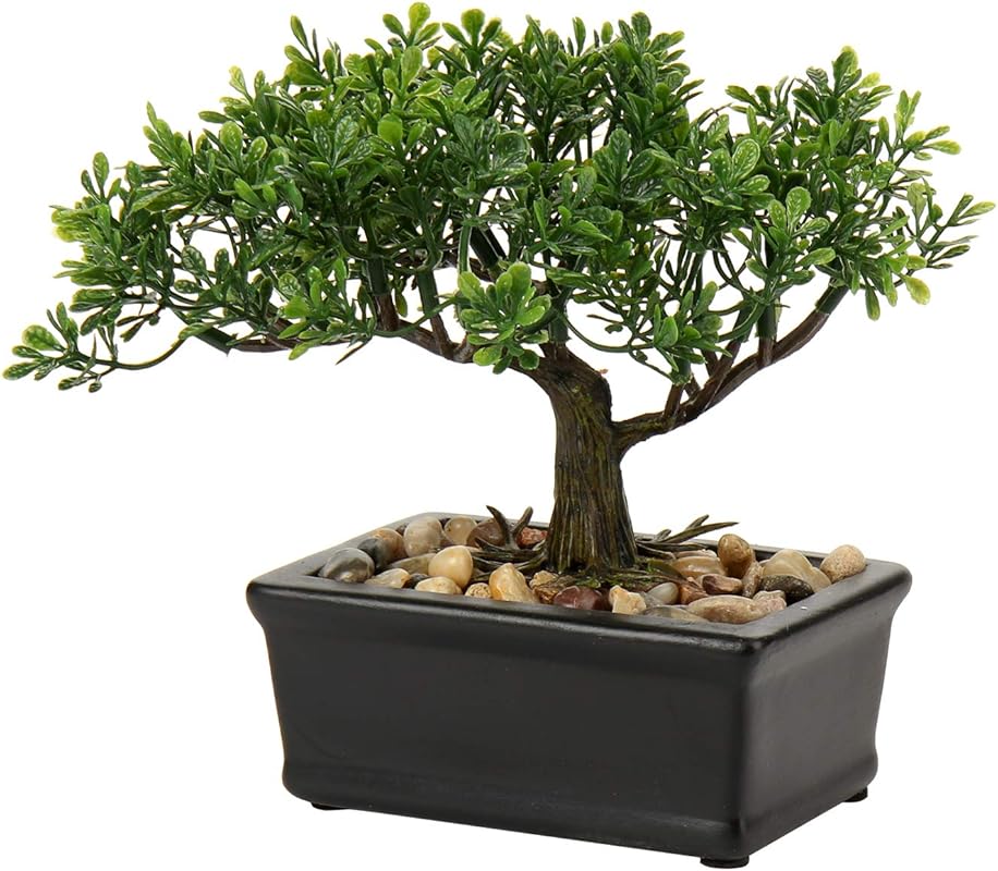Artificial Bonsai Tree Faux Plant with Ceramic Pot for Home and Office