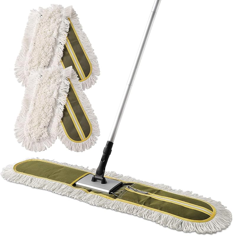 Commercial Dust Mop with Long Handle for Cleaning Tile Floors in Homes